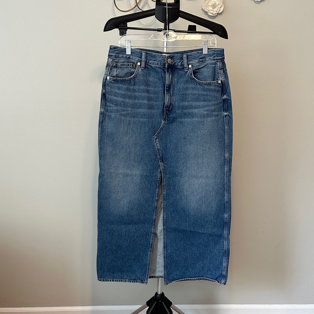 Madewell Blue Denim Maxi Skirt